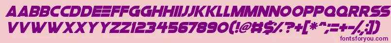 Czcionka Space Quest Italic – fioletowe czcionki na różowym tle