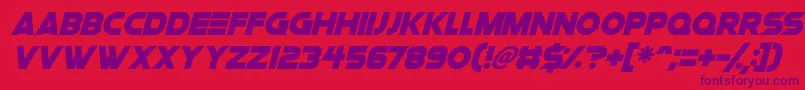 Space Quest Italic Font – Purple Fonts on Red Background