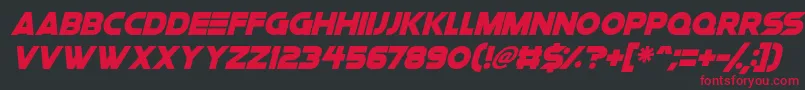 Czcionka Space Quest Italic – czerwone czcionki na czarnym tle