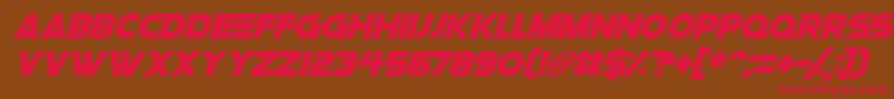 Space Quest Italic-Schriftart – Rote Schriften auf braunem Hintergrund