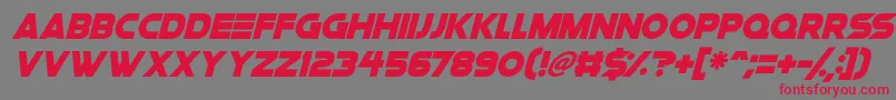 Space Quest Italic Font – Red Fonts on Gray Background