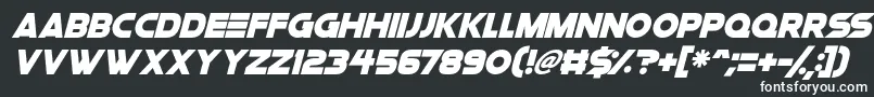 フォントSpace Quest Italic – 黒い背景に白い文字