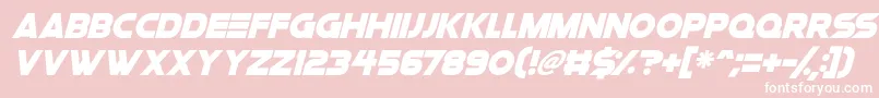 Space Quest Italic Font – White Fonts on Pink Background