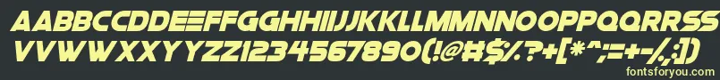 Space Quest Italic Font – Yellow Fonts on Black Background