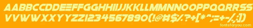 Space Quest Italic Font – Yellow Fonts on Orange Background