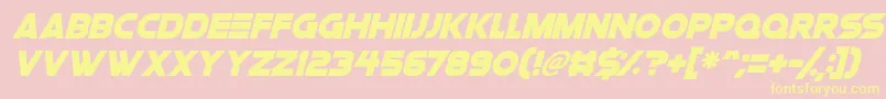 Space Quest Italic Font – Yellow Fonts on Pink Background