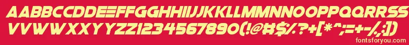 Space Quest Italic Font – Yellow Fonts on Red Background