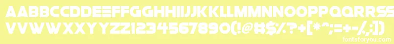 Space Quest Font – White Fonts on Yellow Background