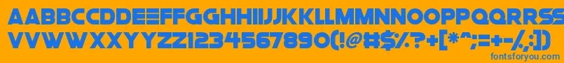 Space Quest Font – Blue Fonts on Orange Background