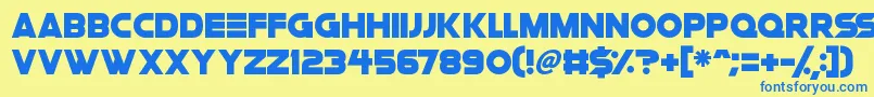 Space Quest Font – Blue Fonts on Yellow Background