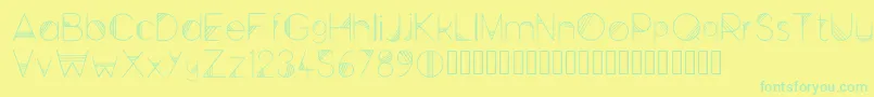 Space Regular-fontti – vihreät fontit keltaisella taustalla