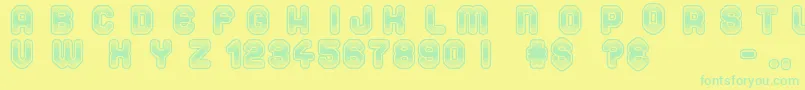 フォントSpace Sport – 黄色い背景に緑の文字