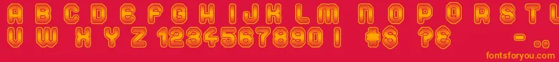 Space Sport Font – Orange Fonts on Red Background
