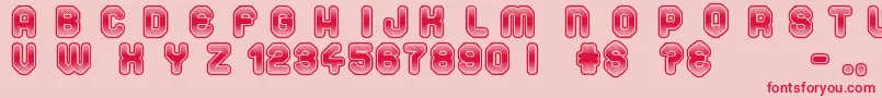 Space Sport-Schriftart – Rote Schriften auf rosa Hintergrund