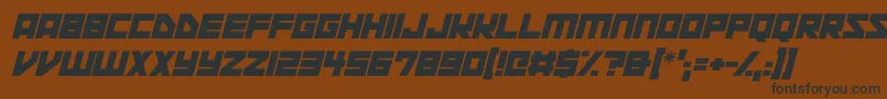 Шрифт Space Squadron Italic – чёрные шрифты на коричневом фоне