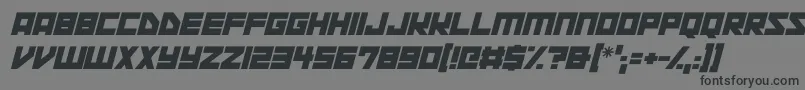 フォントSpace Squadron Italic – 黒い文字の灰色の背景