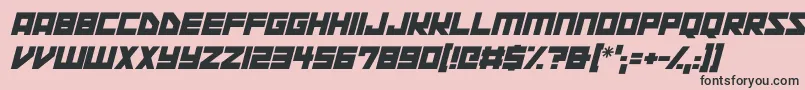 fuente Space Squadron Italic – Fuentes Negras Sobre Fondo Rosa