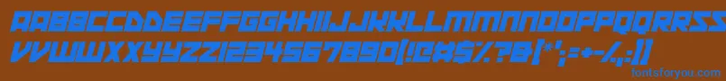Шрифт Space Squadron Italic – синие шрифты на коричневом фоне