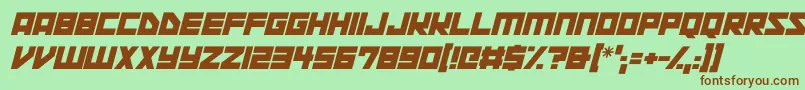 Space Squadron Italic Font – Brown Fonts on Green Background