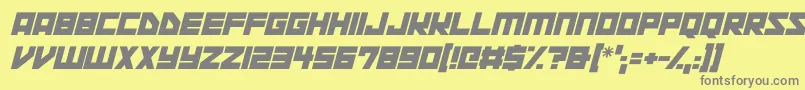 fuente Space Squadron Italic – Fuentes Grises Sobre Fondo Amarillo