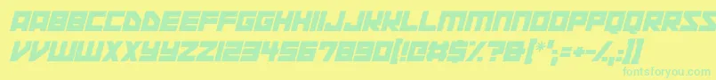 Space Squadron Italic Font – Green Fonts on Yellow Background