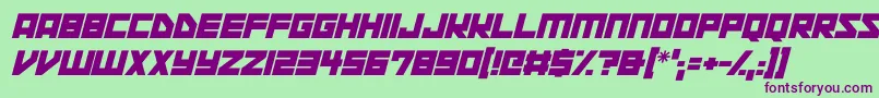 Space Squadron Italic Font – Purple Fonts on Green Background