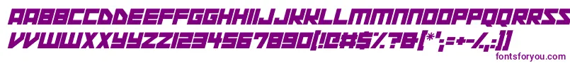 フォントSpace Squadron Italic – 紫色のフォント