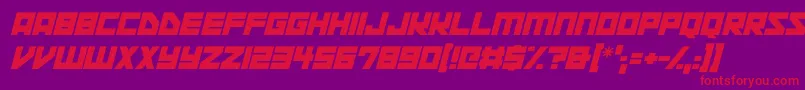 fuente Space Squadron Italic – Fuentes Rojas Sobre Fondo Morado