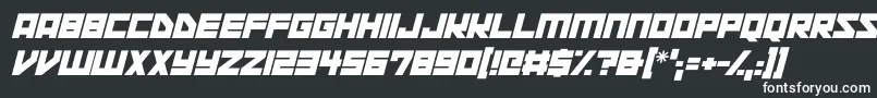 Space Squadron Italic Font – White Fonts on Black Background