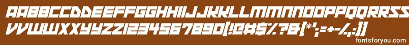 フォントSpace Squadron Italic – 茶色の背景に白い文字