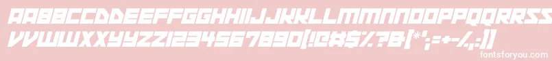 fuente Space Squadron Italic – Fuentes Blancas Sobre Fondo Rosa