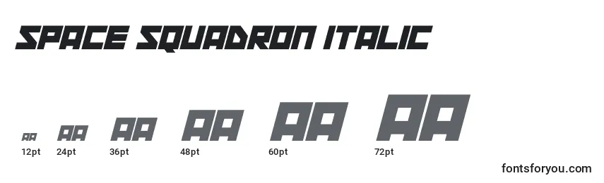 Размеры шрифта Space Squadron Italic