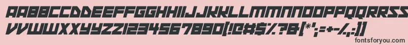 Space Squadron Italic-fontti – mustat fontit vaaleanpunaisella taustalla