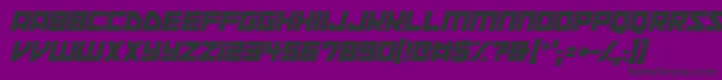 Fonte Space Squadron Italic – fontes pretas em um fundo violeta