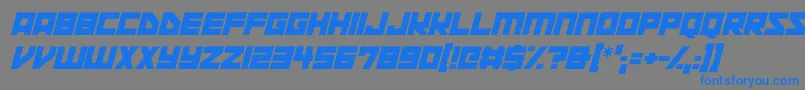 Шрифт Space Squadron Italic – синие шрифты на сером фоне