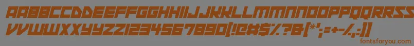 Шрифт Space Squadron Italic – коричневые шрифты на сером фоне