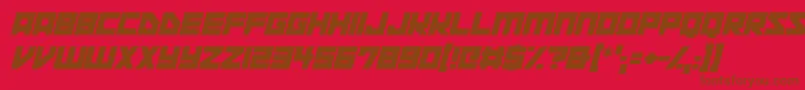 Шрифт Space Squadron Italic – коричневые шрифты на красном фоне