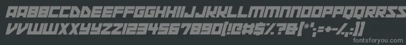 フォントSpace Squadron Italic – 黒い背景に灰色の文字