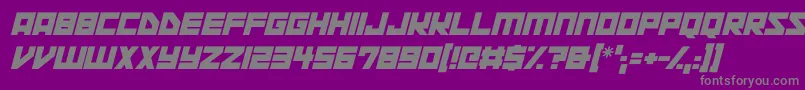 Czcionka Space Squadron Italic – szare czcionki na fioletowym tle