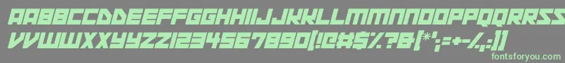 フォントSpace Squadron Italic – 灰色の背景に緑のフォント