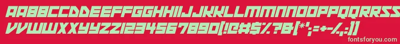 Шрифт Space Squadron Italic – зелёные шрифты на красном фоне