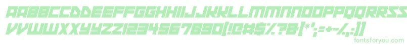 Czcionka Space Squadron Italic – zielone czcionki