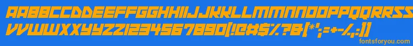 Space Squadron Italic Font – Orange Fonts on Blue Background