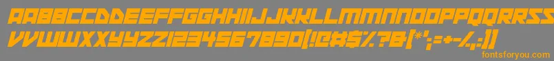 Czcionka Space Squadron Italic – pomarańczowe czcionki na szarym tle
