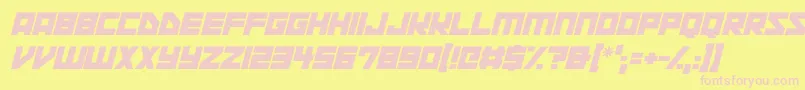 Шрифт Space Squadron Italic – розовые шрифты на жёлтом фоне
