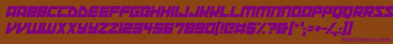 Space Squadron Italic Font – Purple Fonts on Brown Background