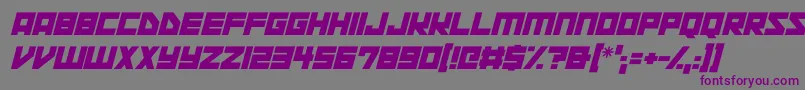 Space Squadron Italic-Schriftart – Violette Schriften auf grauem Hintergrund