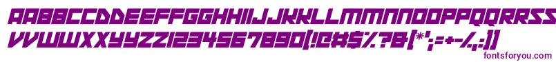Space Squadron Italic-fontti – violetit fontit valkoisella taustalla