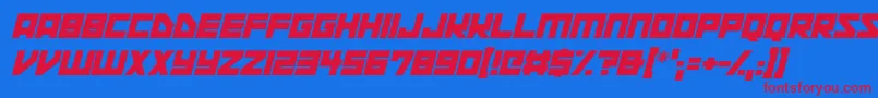 Space Squadron Italic Font – Red Fonts on Blue Background