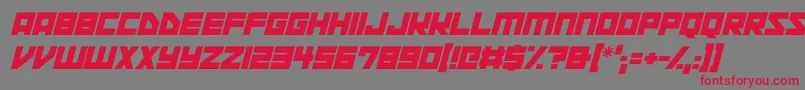 Space Squadron Italic-fontti – punaiset fontit harmaalla taustalla